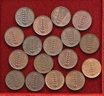 Vittorio Emanuele III (1900-1946) Lotto di diciassette monete 5 centesimi spiga
BB-qFDC