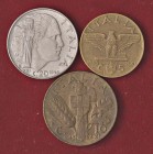 Vittorio Emanuele III (1900-1946) 20, 10 e 5 centesimi 1943. Lotto di tre monete come da foto
BB-qFDC