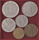 Vittorio Emanuele III (1900-1946) 2 Lire, lira, 50, 20,10 e 5 centesimi 1941. Lotto di sei monete come da foto
BB-FDC