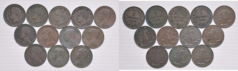 Vittorio Emanuele III (1900-1946) 2 Centesimi 1903, 1905, 1906 e 1908, 2 Centesi...