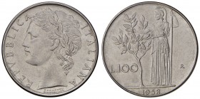 REPUBBLICA ITALIANA 100 Lire 1958 - AC Minimi colpetti al bordo
qFDC/FDC