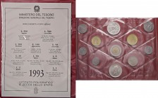 REPUBBLICA ITALIANA (1946-) Divisionale 1993 - 11 monete in confezione originale
FDC
