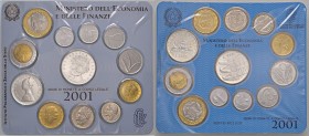 REPUBBLICA ITALIANA (1946-) Divisionale 2001 - 12 pezzi in confezione originale
FDC