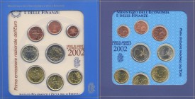 REPUBBLICA ITALIANA (1946-) Divisionale 2002 - 2 e 1 euro, 50, 20, 10, 5, 2 e 1 centesimo
FDC
