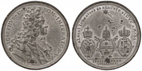 AUSTRIA Medaglia 1709 pace tra il Sacro Impero Romano, la Spagna e gli Stati Pontifici - Opus: P. H. Müller - Metallo bianco (g 17,05 - Ø 43 mm)
SPL...