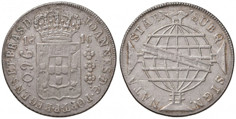 BRASILE Joannes VI (1816-1826) 960 Reis 1816 Rio - KM 307.3 AG (g 26,68) Coniata...