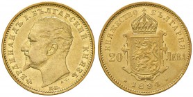 BULGARIA Ferdinand I (1887-1918) 20 Leva 1894 - KM 20 AU (g 6,46) 
SPL