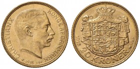 DANIMARCA Christian X (1912-1947) 20 Kroner 1915 - KM 817 AU (g 9,00) Graffietti al D. Minimi colpetti al bordo
SPL+