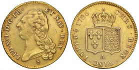 FRANCIA Luigi XVI (1774-1792) Doppio Luigi 1786 A - Gad. 363 AU (15,06) Da montatura, bordo a tratti ritoccato
qBB/BB