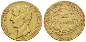 FRANCIA Napoleone (1799-1804) 20 Franchi AN 12 - Gad. 1020 AU (g 6,39) Graffietti al D/
qBB