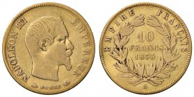 FRANCIA Napoleone III (1852-1870) 10 Franchi 1855 A - Gad. 1013 AU (g 3,15)
qBB