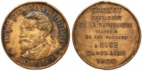 FRANCIA Terza Repubblica (1871-1940) Medaglia 1887 Presidente Carnot - AE (g 5,33 - Ø 26 mm)
BB