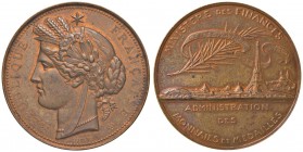 FRANCIA Terza Repubblica (1871-1940) Medaglia 1889 Administration des monnaies et medailles - AE (g 57,63 - Ø 50 mm) Sul bordo BRONZE (ribattuto) e co...