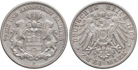 GERMANIA Amburgo 2 Marchi 1907 J - KM 612 AG (g 11,09)
BB