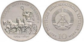 GERMANIA - DDR 10 Mark 1989 - KM 128 AG (g 17,00) R 225° anniversario della nascita di Schadow
FDC
