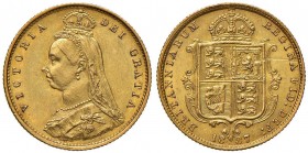 INGHILTERRA Vittoria (1837-1901) Mezza sterlina 1887 - Fr. 393 AU (g 3,99) Graffietto al R/
qSPL