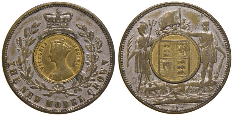 INGHILTERRA Vittoria (1837-1901) The New Model Crown token (1848) - KM X25 Bimet...