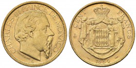 MONACO Carlo III (1856-1889) 100 Franchi 1884 A - Gad. 122 AU (g 32,27) Minimo colpetto al bordo
MB+