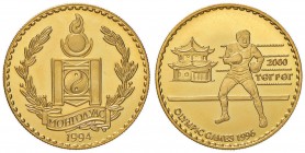 MONGOLIA 2000 Tugrik 1994 - KM 114; Fr. 18 AU (g 7,79) Pugilista olimpico
FS