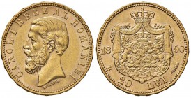 ROMANIA Carlo I (1881-1914) 20 Lei 1890 - KM 20 AU (g 6,44) Minimi colpetti al bordo
qSPL/SPL