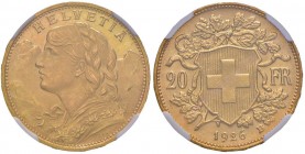 SVIZZERA Confederazione 20 Franchi 126 - Fr. 499 AU In slab NGC MS64 3827322.004
FDC