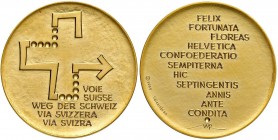 SVIZZERA Medaglia - AU (g 15,51 tit. 999,9 - Ø 30 mm) Marcata 999,9. Lievemente lucidata
FDC