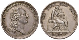 MEDAGLIE DI ETA’ NAPOLEONICA Medaglia 1793 Morte di Luigi XVI - Opus: Stierle - AG (g 13,99 - Ø 13 mm) Minimi colpetti al bordo
SPL