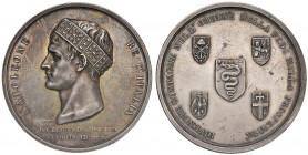 Medaglia 1805 incoronazione a Milano - Opus: L. Manfredini AG (g 44,00 - Ø 41 mm) RR Minimi graffietti nei campi e minimi colpetti al bordo, graffiett...