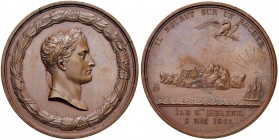 MEDAGLIE DI ETA’ NAPOLEONICA Medaglia 1821 Morte di Napoleone sull’isola di Santa Elena - Opus: Andrieu - AE (g 128 - Ø 69 mm) Screpolatura e colpetti...