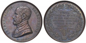 Serie degli Uomini Illustri - Pierluigi da Palestrina - Medaglia - Opus: Cerbara - AE (g 42,19 - Ø 42 mm) Contromarcata con testina di Minerva in incu...