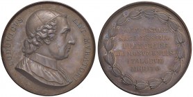 Serie degli Uomini Illustri - Lodovico Antonio Muratori - Medaglia - Opus: Cerbara - AE (g 48,48 - Ø 42 mm) Contromarcata con testina di Minerva in in...