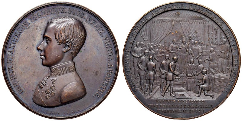 MEDAGLIE DEL FABRIS - AUSTRIA Francesco Giuseppe (1848-1816) Medaglia 1850 Posa ...