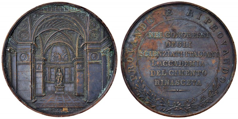 FIRENZE Medaglia 1841 III congresso degli scienziati - Opus Niderost - AE (g 102...