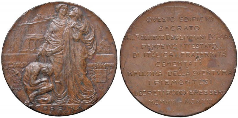 MESSINA Medaglia 1913 per la costruzione dell’ospedale dai piemontesi 1908-1913 ...
