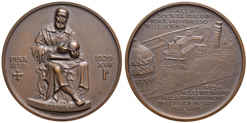 PISA Medaglia 1939 Centenario della prima riunione degli scienziati - Opus: Cenn...