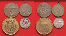 MEDAGLIA - Lotto di quattro medaglie storia aeronautica porto-brasiliana. Da evidenziare medaglia in argento omaggio a Santos Dumont 
SPL