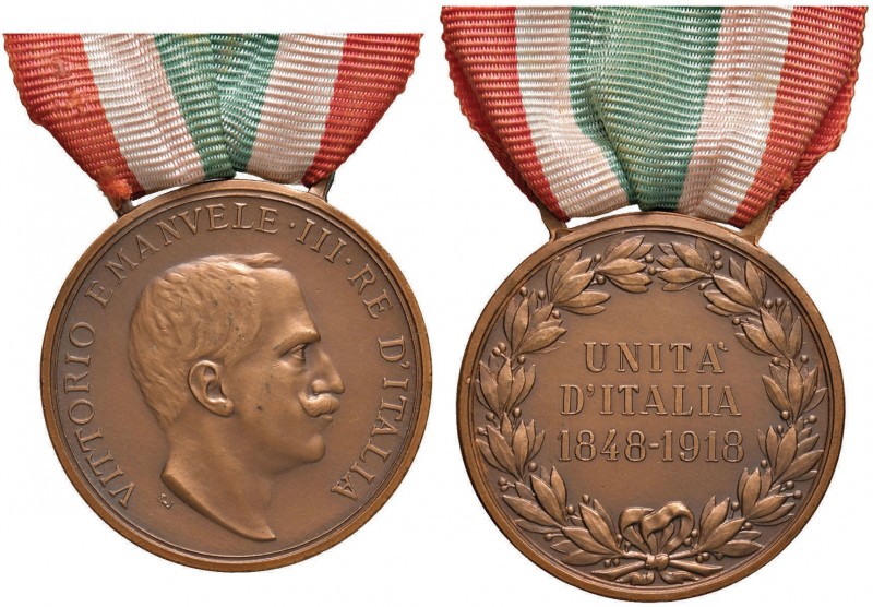 Vittorio Emanuele III (1900-1946) Medaglia Unità d’Italia - Opus: S.J. - AE (g 1...