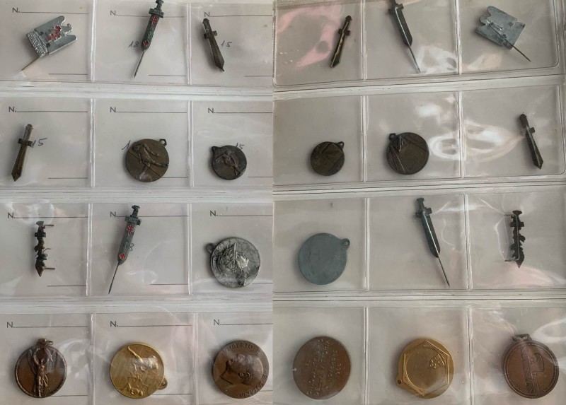 Lotto di 12 tra medaglie e distintivi come da foto, da esaminare, non si accetta...