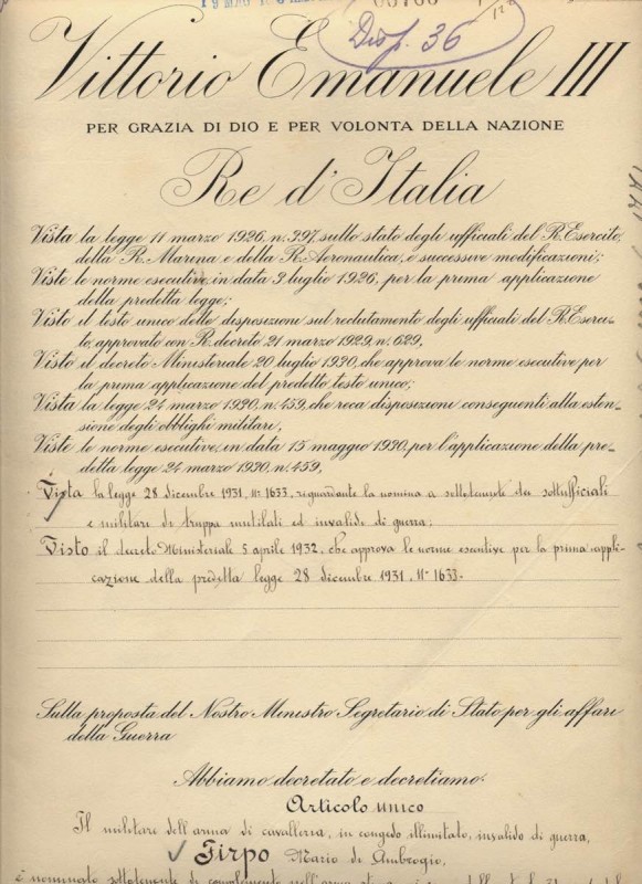 DOCUMENTI AUTOGRAFI - Vittorio Emanuele II e Paolo Gazzera, min. della Guerra (g...