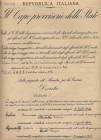 DOCUMENTI AUTOGRAFI - Enrico De Nicola e Cipriano Facchinetti, min. Guerra (gov. De Gasperi II), decreto 19/09/1946
BB