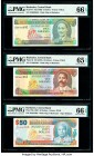 Argentina Banco Central 1000; 10; 50 (3) Pesos ND (1976-83); ND (1983-84); ND (1983-85) (3) Pick 304d; 313a; 314a (3) Five Examples PMG Superb Gem Unc...
