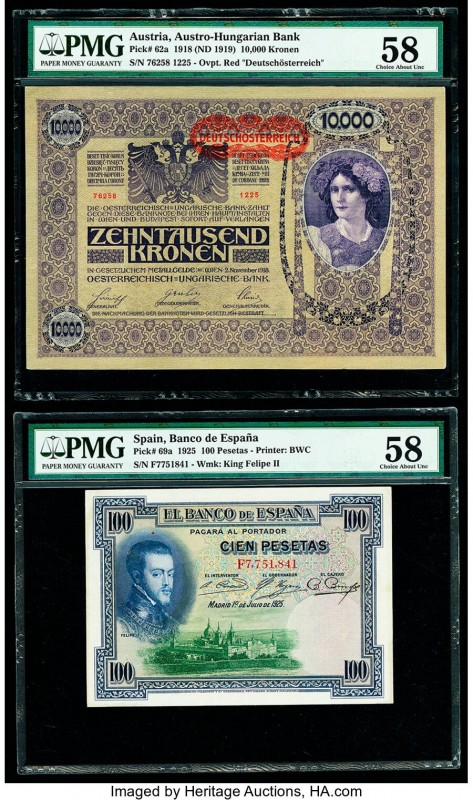 Austria Austrian-Hungarian Bank 10,000 Kronen 2.11.1918 (ND 1919) Pick 62a PMG C...