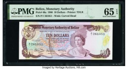 Belize Monetary Authority 10 Dollars 1.6.1980 Pick 40a PMG Gem Uncirculated 65 EPQ. 

HID09801242017

© 2020 Heritage Auctions | All Rights Reserved
