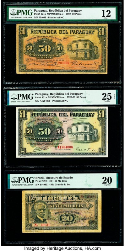 Brazil Thesouro Do Estado 20 Mil Reis 16.3.1931 Pick S783 PMG Very Fine 20; Para...