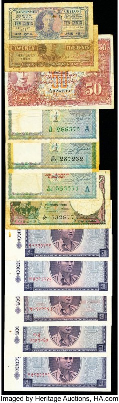 Burma, Ceylon, India, and Malaya Group of 22 Examples Very Good-Very Fine. 

HID...