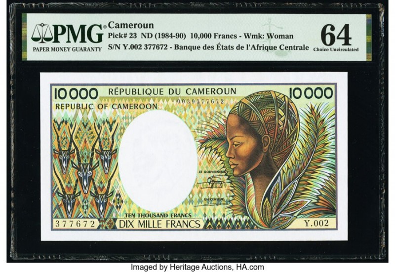 Cameroon Banque des Etats de l'Afrique Centrale 10,000 Francs ND (1984-90) Pick ...