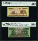 China People's Bank of China 1; 2 Jiao 1953 Pick 863; 864 Two Examples PMG Choice About Unc 58 EPQ; About Uncirculated 55 EPQ. 

HID09801242017

© 202...
