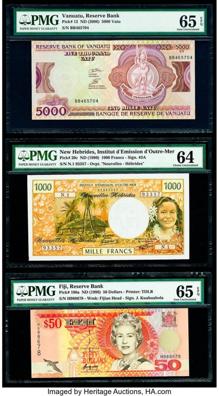 Fiji Reserve Bank of Fiji 50 Dollars ND (1996) Pick 100a PMG Gem Uncirculated 65...