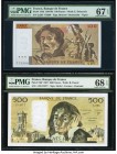 France Banque de France 100; 500 Francs 1994; 1987 Pick 154h; 156f Two Examples PMG Superb Gem Unc 67 EPQ; Superb Gem Unc 68 EPQ. 

HID09801242017

© ...