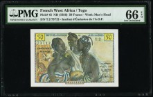 French West Africa Institut d'Emission de l'A.O.F. et du Togo 50 Francs ND (1956) Pick 45 PMG Gem Uncirculated 66 EPQ. 

HID09801242017

© 2020 Herita...